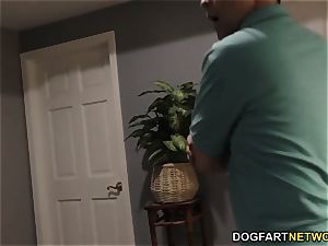 cheating step-brother and daddy observe Lana Rhoades takes big black cock