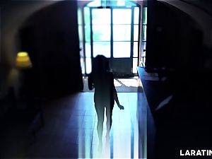warm assets Latina running around bare in a motel