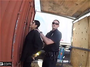 poke the Cops Latina girl caught fellating a cops weenie
